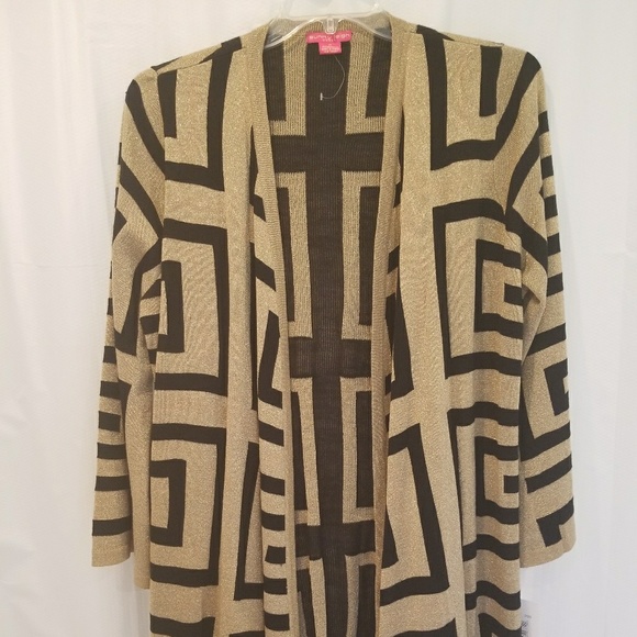 Sunny Leigh Sweaters - Sweater, Gold Metallic & black NWT